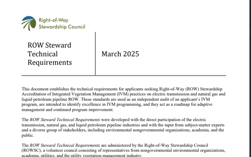 ROW Steward Technical Requirements for Accreditation
